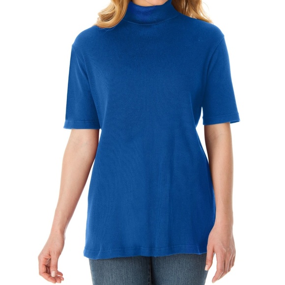 Woman Within Sweaters - Top, turtleneck in soft ribbed knit Nwot